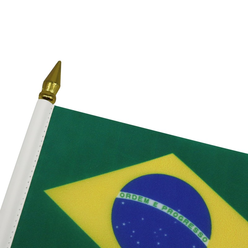 Brazil Table Flag 4'' x 6'' - Brazilian Desk Flag