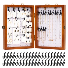 Tapeera Folding Peg Board Display Stand For Vendors 40 Hooks Included - Jewelry Display For Craft Show - Tabletop Pegboard Earring Display For Vendor Event - Bracelet Display Rack For Selling Keychain