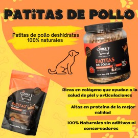 Duke's Premios Para Perros Patitas de Pollo 15pz Proteina Premium 100% Naturales Sin Conservadores