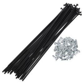 RATCHROLL 1 Set Universal Bicycle Spokes 13G 177mm Length Bike Wheel Spokes Nipple Black 45 Steel