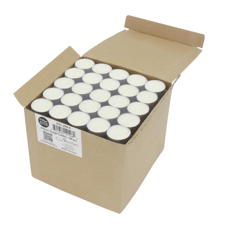 Stonebriar Bulk 50 Pack Unscented Smokeless Long Tea Light Candles