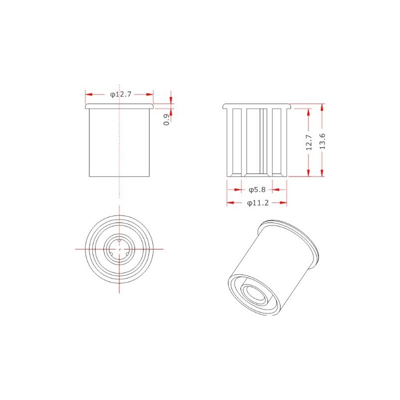 Techno Banes RCA Type Pin Plug Cable Caps (Clear) 6pcs/pack