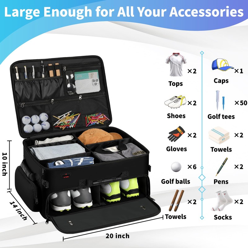 Mogplof Extra Large 2 Layer Golf Trunk Organizer, Golf Gifts