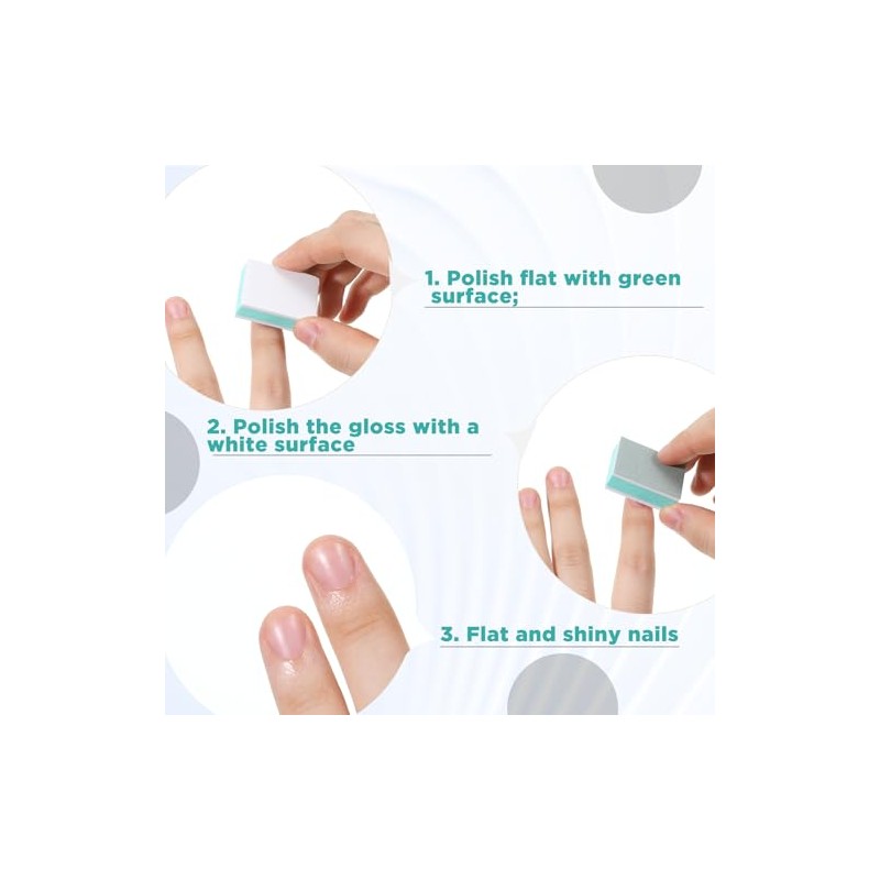 50 Pack Nail Buffer Block and Shine Kit, Mini Nail