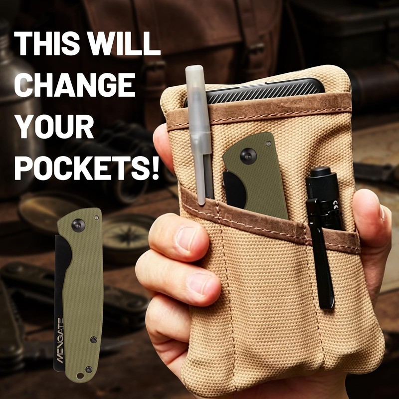 Folding Pocket Beard Comb for Men, G10 Handle, Folding &