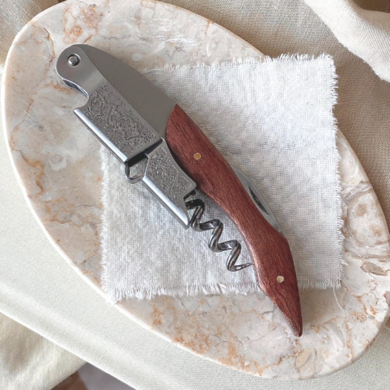Grape Stem Design Stainless Steel Corkscrew and Foil Cutter -