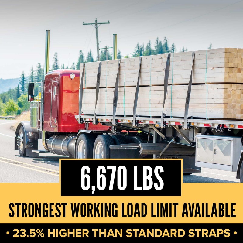US Cargo Control Blackline Heavy-Duty 4 Inch Winch Strap with