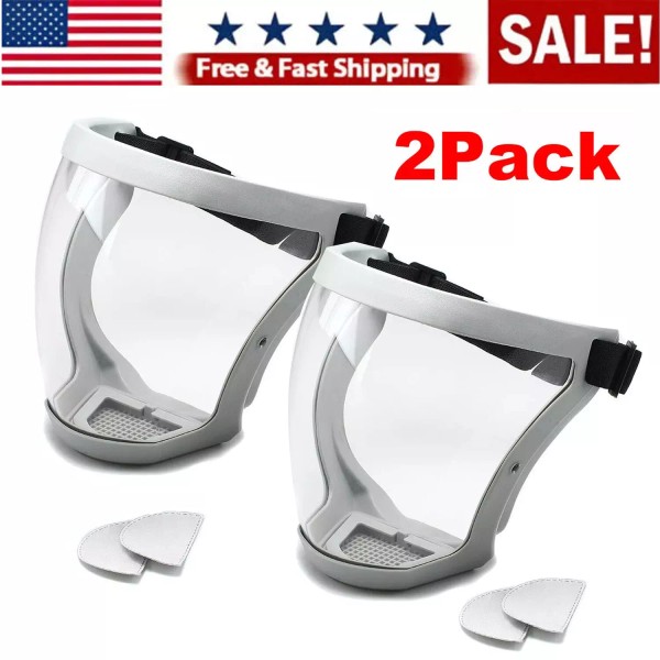 Unbranded 2x Anti-fog Shield Safety Full Face Super Protective Head