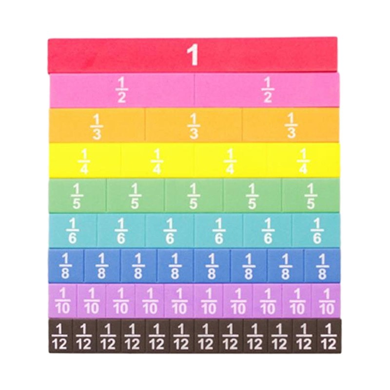 predolo 51Pcs Colorful Fraction Cubes Math Materials Learn Fraction Equivalence