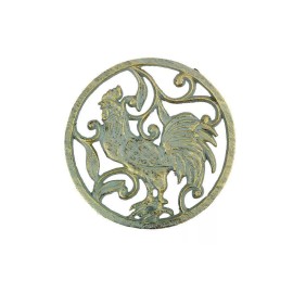 Steinhagen Antique Seaworn Bronze Cast Iron Rooster Trivet 8""