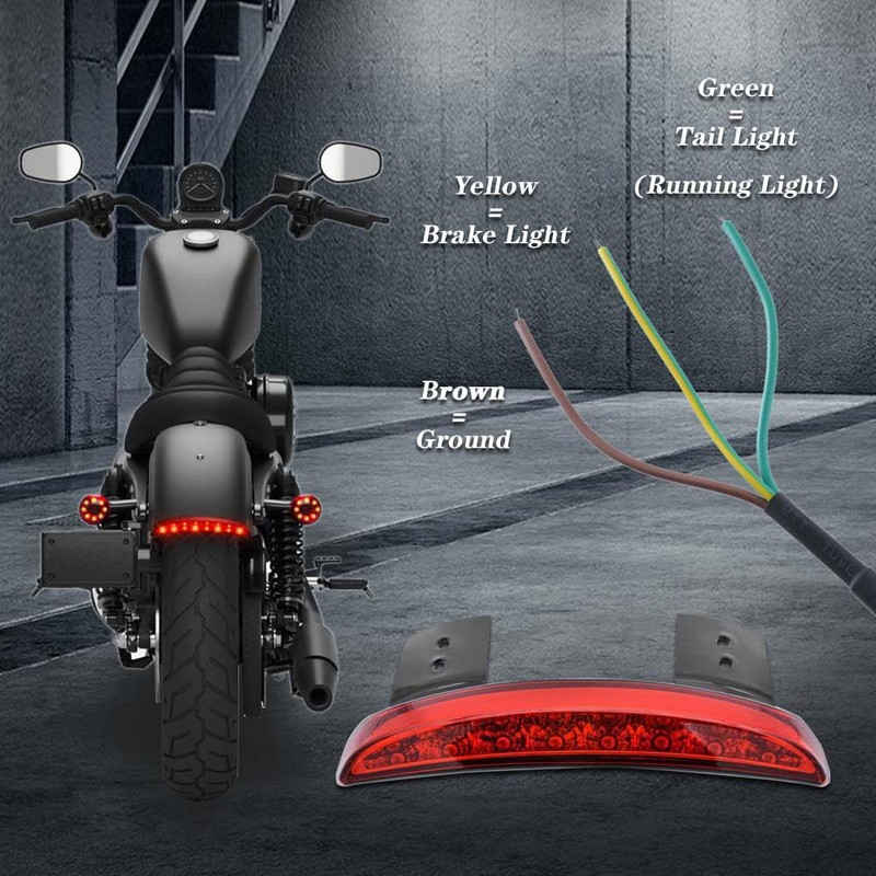 NATGIC 1PC Motorcycle Tail Light Chopped Rear Fender Edge LED