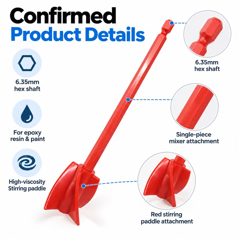 Drill Mixer Paddle for Epoxy Resin & Paint – 6.35mm
