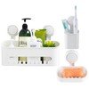 SWAMTIK Shower Caddy Suction Cup Sets, Shower Shelf No Drilling