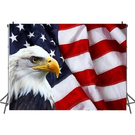 Hnzwbxg 7x5FT American Flag Backdrop Vinyl Memorial Day 4th of July Independence Day Backdrop Red White and Blue