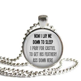 Supernatural Dean Praying to Castiel 1 Inch Silver Plated Pendant Necklace