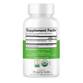OS Organic Side | Organic Ginger Capsules | Digestive Health Support | USDA Certified Organic, Non-GMO, Vegan | 60 Easy-to-Swallow Capsules for Natural Wellness