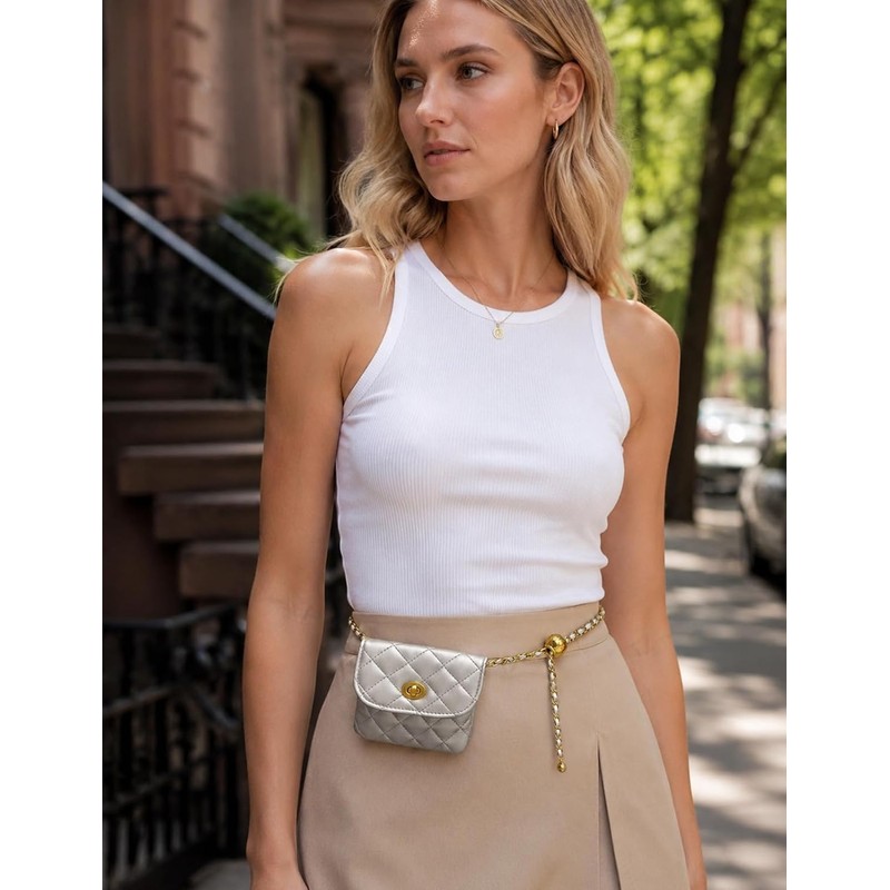 BEMYLV - Riñonera de piel para mujer, bandolera con cintura