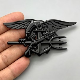Navy Seal Trident Metal Car Emblem 3D Seal Team Eagle US Marine Corps Badge | Durable Auto Exterior Decal Sticker for Cars, Trucks, SUVs
