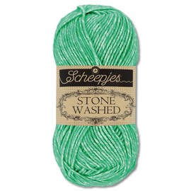 Frida's Wollhaus Scheepjes 50 g Stone Washed Knitting Crochet Silky Soft Wool Yarn 36 Colours (826 | Fosterite)
