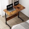 soges Adjustable Mobile Bed Table with Tablet Slot 31.5inches Portable