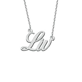 Stainless Steel Jewelry Custom Dainty Initial Name Necklace Silver for Women Grandma Liv
