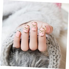 Baluue 1bag Bowknot Nail Art Adorable Metal Nail Decals for Manicure Easy to Apply for Natural Artificial for Decoration and Crafting Projects