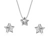 Dreuyet Y2k Star Earrings Necklaces Set for Women Minimalist Cahrm Tiny Star Pendant Necklaces 3D Trendy Star Ear buckle Earrings Jewelry Accessories (silver)