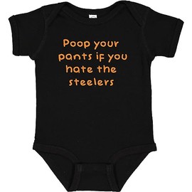 Bengals Fan Poop Your Pants if You Hate the Steelers Funny Bodysuit Outfit (12 Months)