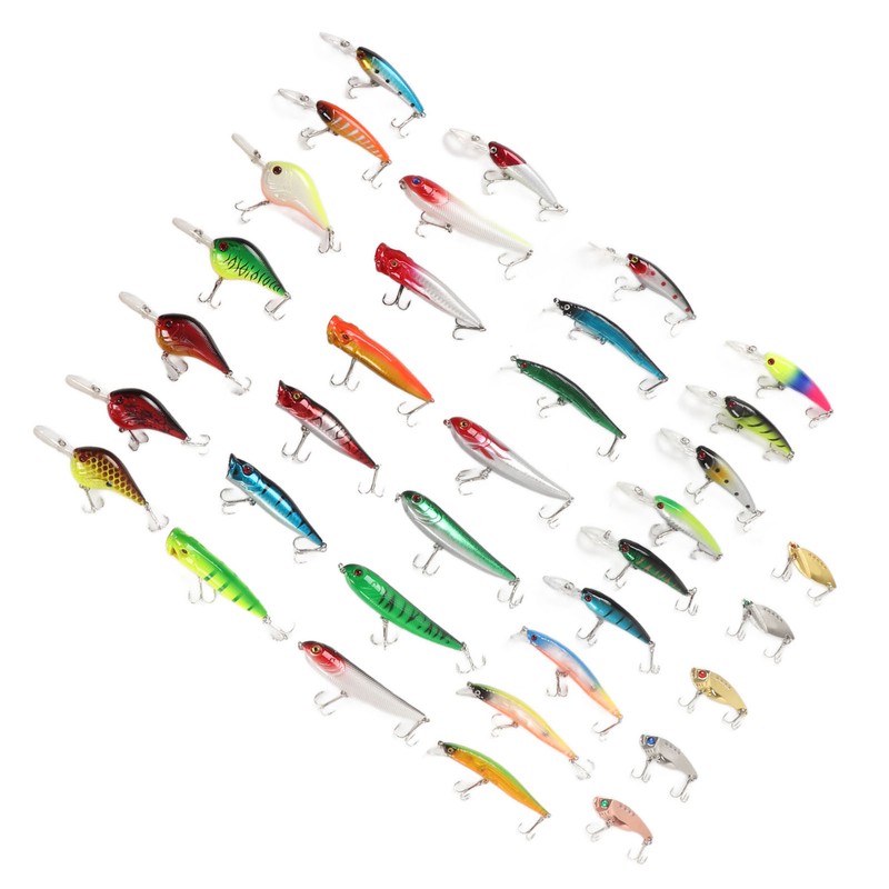 35Pcs Simulation Hard Bait Mixed Minnow Fishing Lure Kit Minnow