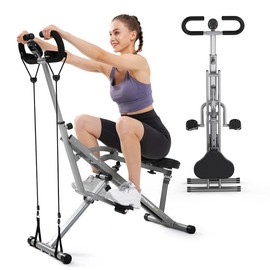 【Christmas Special】 FLYBIRD Squat Machine for Home,Rodeo Core Exercise Machine,330lbs Foldable,Adjustable 4 Resistance Bands,Ride & Rowing Machine for Botty Glutes Butt Thighs,Ab Back/Leg Press Hip Thrust - Color: FB-QMJ-LSK