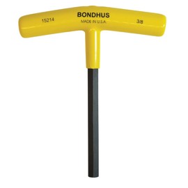 BONDHUS 6HT3/8 No. 15214 Total Length: 6.0 inches (152 mm), Hex T-Handle, 3/8 inches (152 mm), Shaft Length: 5.3 inches (134 mm), Handle Length: 5.0 inches (129 mm), Black Dyed