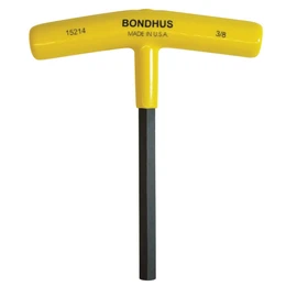 BONDHUS 6HT3/8 No. 15214 Total Length: 6.0 inches (152 mm), Hex T-Handle, 3/8 inches (152 mm), Shaft Length: 5.3 inches (134 mm), Handle Length: 5.0 inches (129 mm), Black Dyed