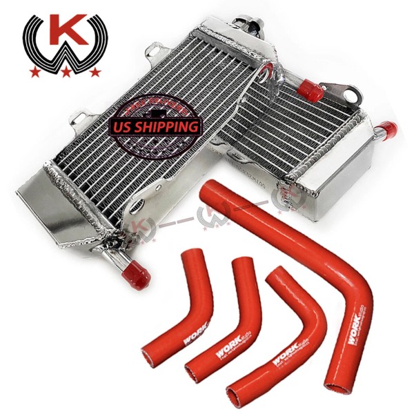 Work Radiator+Red Hose fit Honda 2004-2009 CRF250R CRF250X 2005 2006