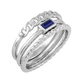 Silpada 'Her Empire' Sterling Silver Blue Lapis Ring Set, Size 7, Size 7