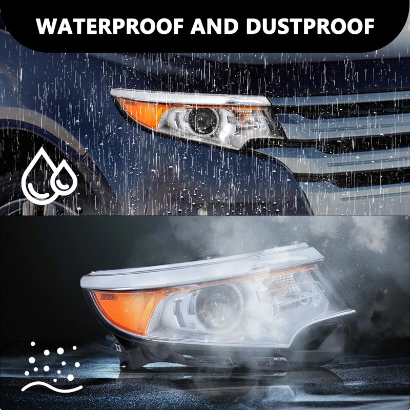 Aosky Headlight Assembly Compatible with 2011-2014 Ford Edge Projector OE