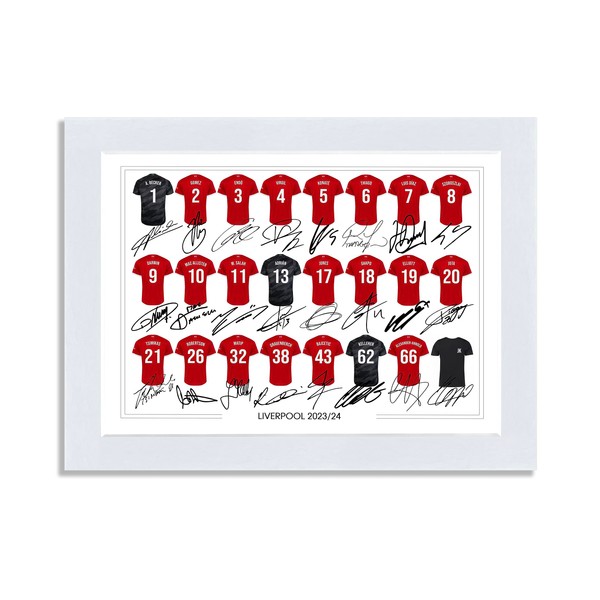 Liverpool Team Squad 2023-2024 Signed Poster Print Framed Picture Photo