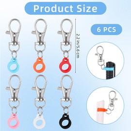 Wanmu Colorful Pen Holder 6Pcs Silicone Pen Clips with Lobster Clasp Pen Holder for Lanyard Nurse Supplies Pen Converter, Retractable Pen Holders for Nurses, Badge Reel Accessories