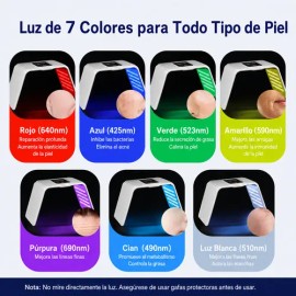 Mascarilla De Belleza Led Plegable De 7 Colores Para El Cuid                                                                                          