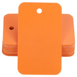 SOFPLATE 200Pcs Plastic Shipping Tags Waterproof Hang Tags Bulk 3 x 5cm Dark Orange Writable Marker Hanging Sign Blank Storage Tag Labels for Keys Luggage Logistic Retail Inventory Labeling School