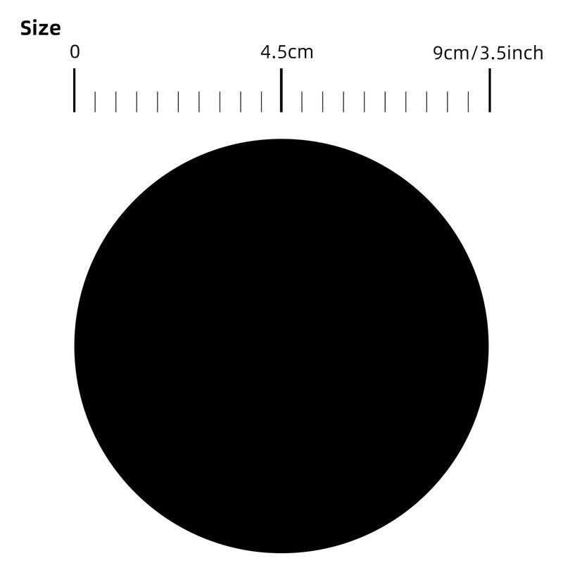 Round Stickers Black 90 mm Circle Labels Colour Coding Dot