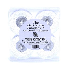 4 Pack of White Diamonds Inspired Mineral Oil Based Up to 8 Hours Each Scented Tea Lights by The Gel Candle Company