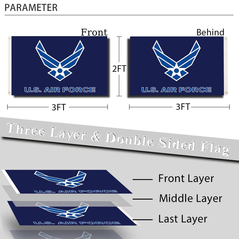 US Air Force Wings Military Flag Outdoor 2x3 Double Sided