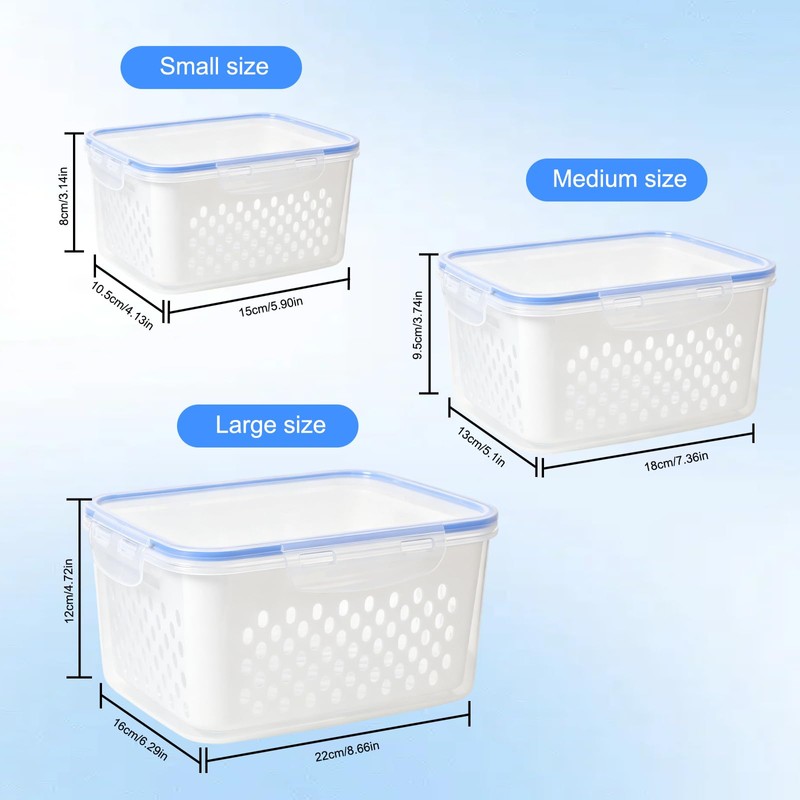 YOUSHEME 4 In 1 Food Storage Container, Fruit Storage Containers