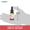 Land Art Certified Organic Vitamin D3 (490 Drops/Servings) - Extra