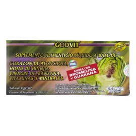 Godvit Alcachofa Hinojo 30 Ampolletas Líquido Suplemento GNVida                                                                                       
