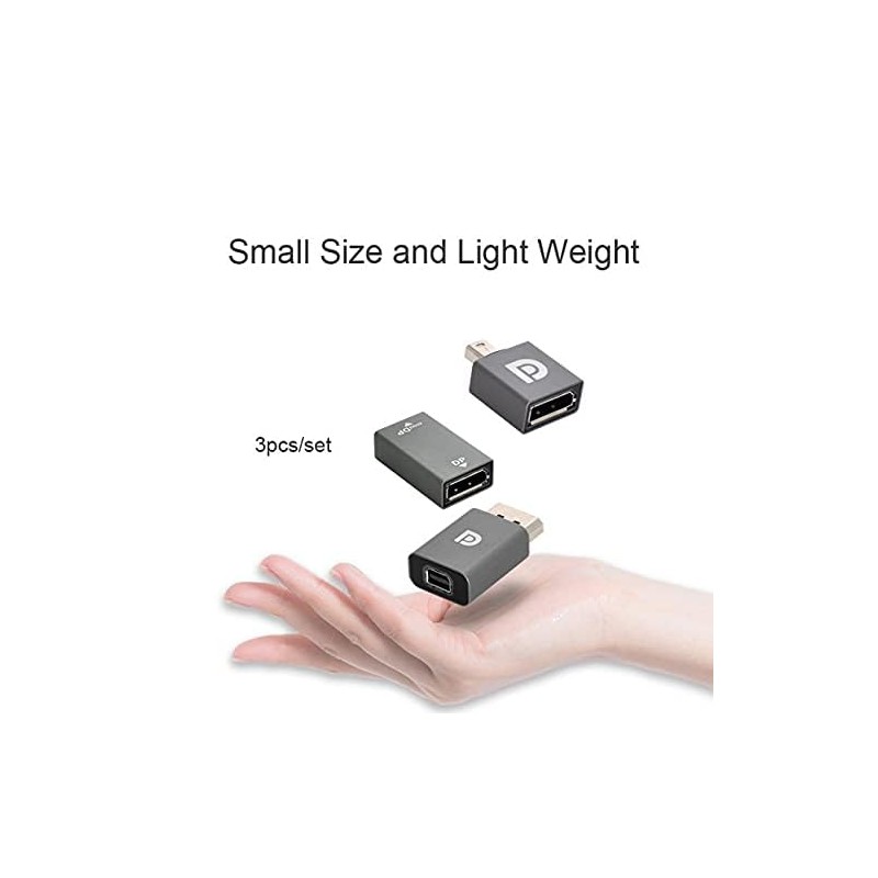 NFHK 3pcs/Set Mini DisplayPort 1.2 4K 60hz to DP Adapter