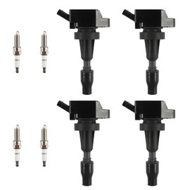 LELEHOKA Set of 4 Ignition Coil Packs and Spark Plugs fit for Turbo L4 1.6L 1.6 2015 2016 2017 2018 2019 2020 Hyundai Sonata Tucson Elantra GT Veloster Kona, Kia Forte Forte5 Optima Soul UF817