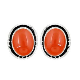 Carnelian Stud Earrings: Red Stone, Women's