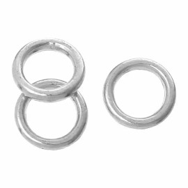 Unbranded 100 pcs Silver Tone Soldered Closed Jump Rings - 6mm - 18 Gauge (1.2mm Thick)