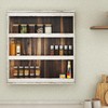 Nisorpa 3 Tier Spice Rack Wall Mount, Rustic Burnt Wood